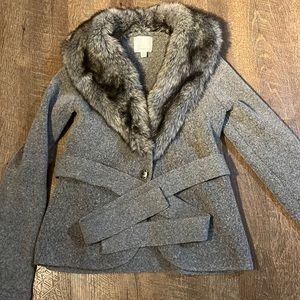 Anthropologie sweater with fur collar